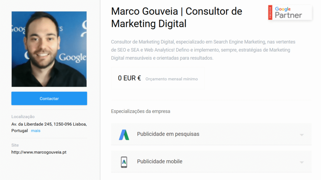 Google Partner Premier – Marco Gouveia